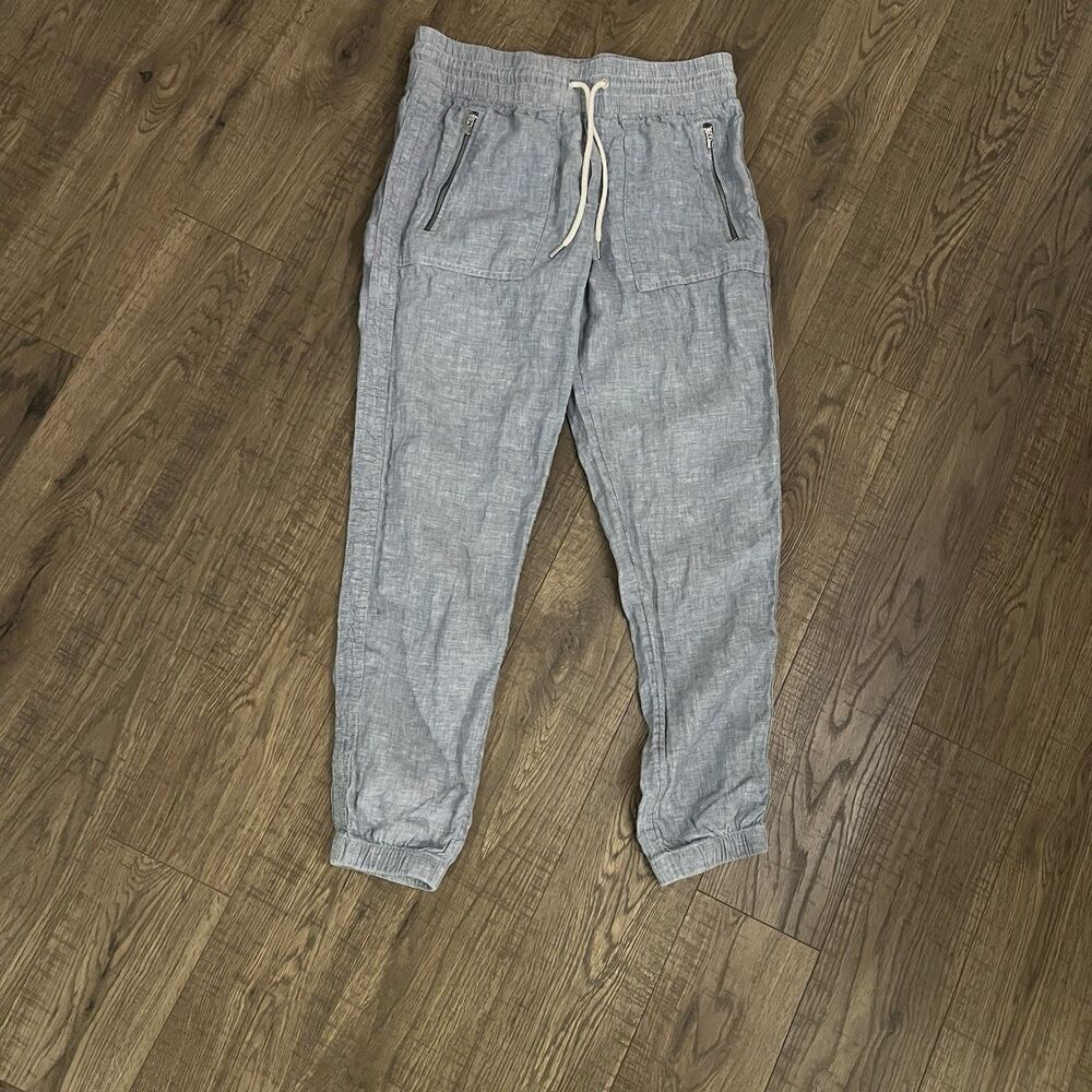 Athleta Women’s Joggers Sz 2 100% Linen Chambray Cabo Jogger Utility